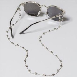 Metalen Kraal Ketting Zonnebril Keten Vrouwen Leesbril Opknoping Hals Ketting Largand Glazen Ketting Brillen Strap Zilver