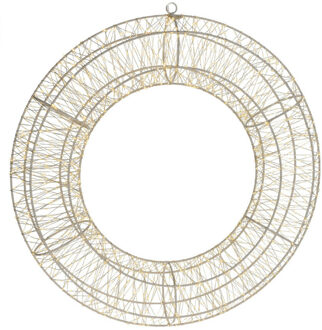Metalen krans/verlichte decoratie ring met warm wit licht 58 cm