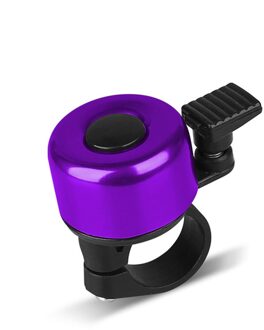 Metalen Legering Fietsstuur Bell Ring Mountainbike Veiligheidswaarschuwing Alarm Accessoires Fietsen Beschermende Speaker Loud Horn paars