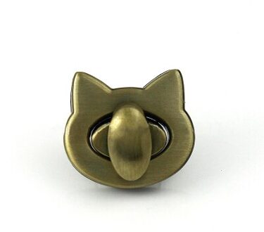 Metalen Leuke Kat Zak Turn Lock Twist Lock Sluiting Voor Leer Craft Vrouwen Handtas Schoudertas DIY Tas Hardware Accessoires bronzen