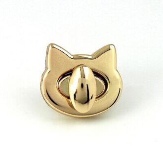 Metalen Leuke Kat Zak Turn Lock Twist Lock Sluiting Voor Leer Craft Vrouwen Handtas Schoudertas DIY Tas Hardware Accessoires goud
