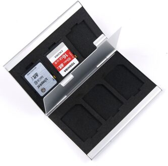 Metalen Mmc Geheugenkaart Aluminium Opbergdoos Camera 6 Case Voor Sd Mmc Tf Geheugenkaart Opslag Kaarthouder Case met card slot
