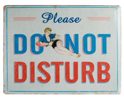 Metalen muurplaat Do Not Disturb 30 x 40 cm