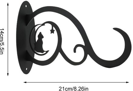 Metalen Opknoping Mand Kat Holle Zwarte Ijzeren Muur Haak Beugel Beugels Outdoor Garden Wall Plant Hanger Haak Muur Decor