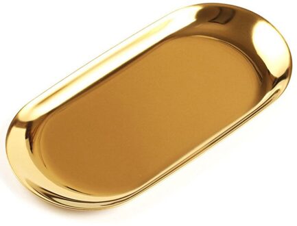 Metalen Opslag Lade Goud Ovale Gestippelde Fruitschaal Kleine Items Sieraden Display Lade Spiegel