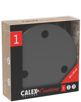 metalen plafondplaat Ø10cm 3gat mat parel zwart