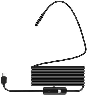 Metalen Plastic Oor Lepel Borescope Endoscoop 7mm 3 in 1 Zwart 6 LED Monitoring Real-Time Video Mobiele telefoons Computers 3m