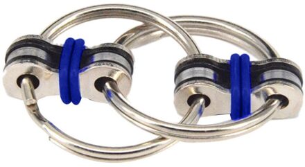 Metalen Puzzel Keten Fidget Speelgoed Voor Autisme Ketting Fidget Speelgoed Hand Spinner Sleutelhanger Zintuiglijke Speelgoed Stress Verlichten Adhd top Puzzels Blauw