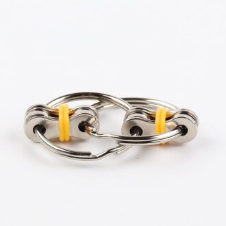 Metalen Puzzel Keten Fidget Speelgoed Voor Autisme Ketting Fidget Speelgoed Hand Spinner Sleutelhanger Zintuiglijke Speelgoed Stress Verlichten Adhd top Puzzels Oranje