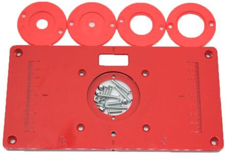 Metalen Router Tafel Insert Plaat Met 4 Ringen Schroeven Voor Houtbewerking Bankjes Trimmer Machine