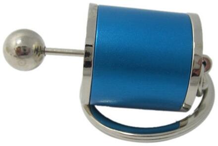 Metalen Sleutelhanger Auto Gewijzigd Sleutel Ring Pookknop Type Accessoires Vrij Verschuiven Hanger Auto Auto Tuning Onderdeel Sleutelhanger blauw