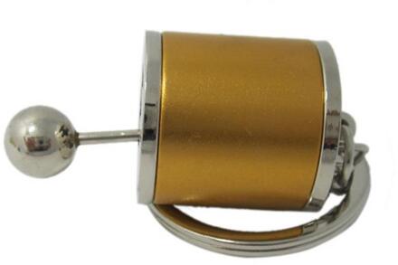 Metalen Sleutelhanger Auto Gewijzigd Sleutel Ring Pookknop Type Accessoires Vrij Verschuiven Hanger Auto Auto Tuning Onderdeel Sleutelhanger geel