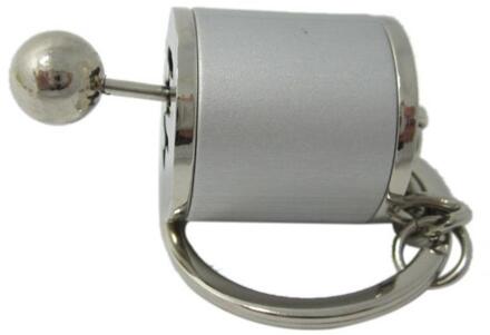 Metalen Sleutelhanger Auto Gewijzigd Sleutel Ring Pookknop Type Accessoires Vrij Verschuiven Hanger Auto Auto Tuning Onderdeel Sleutelhanger zilver