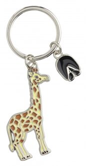 Metalen sleutelhanger van een giraffe - 5 cm - Dieren cadeau artikelen - Kinderen