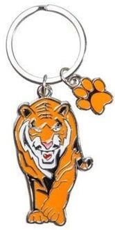 Metalen sleutelhanger van een tijger - 5 cm - Dieren cadeau artikelen - Kinderen Multi