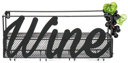 Metalen Smeedijzeren Letters Wijnrek Beker Glaswerk Opbergrek Display Rack Opknoping Huis Keuken Decoratie 42*11*19Cm