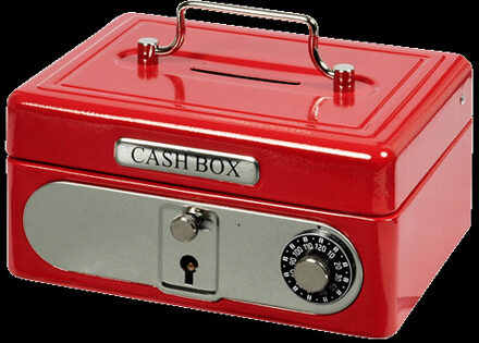 Metalen Spaarpot Koffer Rood