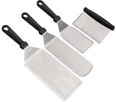 Metalen Spatel Bakplaat Accessoires Set-Platte Spatel Pancake Flipper Hamburger Turner-Bbq Bakplaat Accessoires Kit