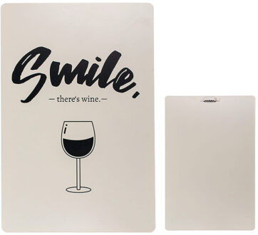 Metalen tekstbord Smile, there's wine 20x30cm metaal