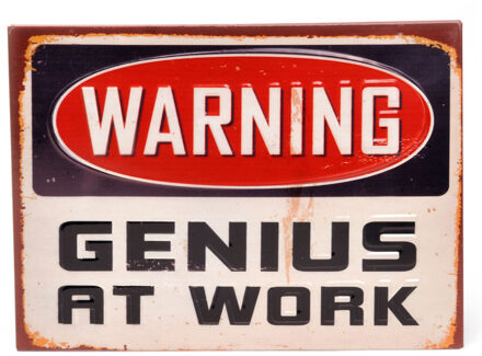 metalen tekstbord: Warning