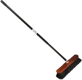 Metalen telescoopsteel met houten bezemkop