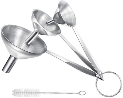 Metalen Trechter Bar Met Handvat Voor Bottelen Van Roestvrij Staal Kleine Keuken Trechter Familie Party Drie-In-een drinken Entonnoir