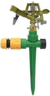 Metalen Tuin Sprinkler Met Nozzle Houder 1/2 3/4 Draad Gazon 360 Graden Verstelbare Roterende Water Nozzle Impuls Sprinkler 1I2 hose