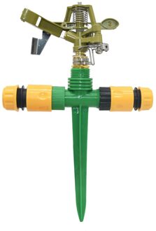Metalen Tuin Sprinkler Met Nozzle Houder 1/2 3/4 Draad Gazon 360 Graden Verstelbare Roterende Water Nozzle Impuls Sprinkler 1I2 x 1I2 hose