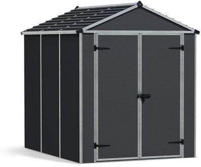 Metalen Tuinhuis Rubicon - Donkergrijs - 229x185cm - Enkele Deur - Met Vloer