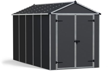 Metalen Tuinhuis Rubicon - Donkergrijs - 379x185cm - Enkele Deur - Met Vloer