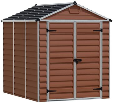 Metalen Tuinhuis Skylight - Bruin - 229x185cm - Enkele Deur - Met Vloer