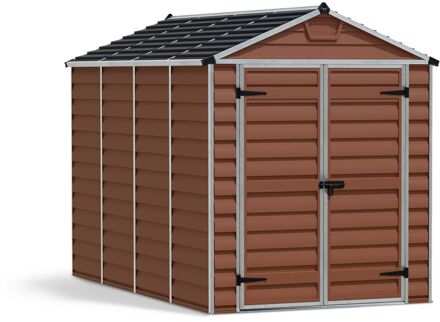 Metalen Tuinhuis Skylight - Bruin - 304x185cm - Dubbele Deur - Met Vloer