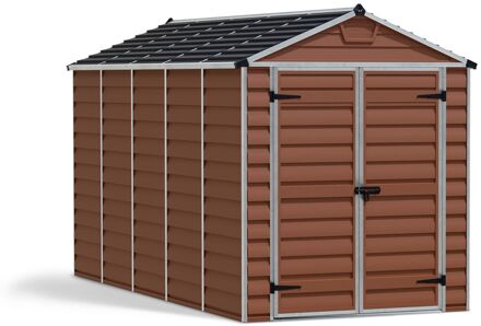 Metalen Tuinhuis Skylight - Bruin - 379x185cm - Enkele Deur - Met Vloer