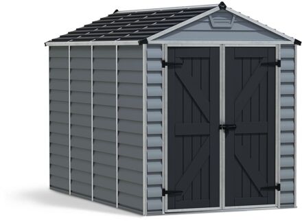 Metalen Tuinhuis Skylight - Grijs - 304x185cm - Enkele Deur - Met Vloer