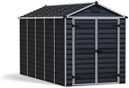 Metalen Tuinhuis Skylight - Grijs - 379x185cm - Enkele Deur - Met Vloer