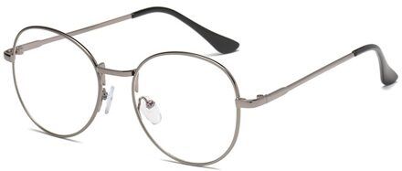 Metalen Unisex Computer Ronde Frame Bril Vrouwen Stralen Straling Brillen Frame Anti Blauw Licht Bril Grijs