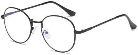 Metalen Unisex Computer Ronde Frame Bril Vrouwen Stralen Straling Brillen Frame Anti Blauw Licht Bril zwart