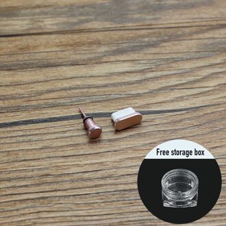 Metalen Usb Type-C Opladen Poort Stof Plug 3.5Mm Koptelefoon Poort Stof Plug Stofdicht Cover Cap Jack Charger plug Anti-Stof Plug roos