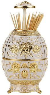 Metalen Vintage Automatische Tandenstoker Houder Zinklegering Metalen Tandenstoker Dispenser Box Organizer Europese Stijl 2