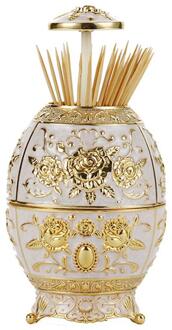 Metalen Vintage Automatische Tandenstoker Houder Zinklegering Metalen Tandenstoker Dispenser Box Organizer Europese Stijl Gratis GD1