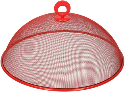 Metalen vliegenkap/voedselkap rood rond 30 cm - ongedierte - vliegenkap