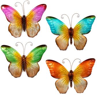 Metalen vlinder 32x24cm verschillende