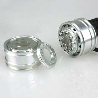 Metalen Voorwiel Hub Voor 1/14 Lesu Flens As Model Rc Truck Dumper Tractor
