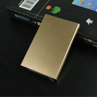 Metalen Vrouwen Mannen Visitekaarthouder Aluminium Houder Metalen Doos Mannen Credit Visitekaartje Case Portemonnee Multicolor Tas Goud