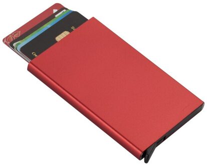 Metalen Vrouwen Mannen Visitekaarthouder Aluminium Houder Metalen Doos Mannen Credit Visitekaartje Case Portemonnee Multicolor Tas Rood