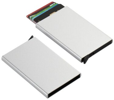 Metalen Vrouwen Mannen Visitekaarthouder Aluminium Houder Metalen Doos Mannen Credit Visitekaartje Case Portemonnee Multicolor Tas Zilver