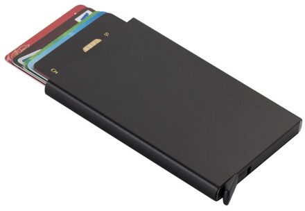 Metalen Vrouwen Mannen Visitekaarthouder Aluminium Houder Metalen Doos Mannen Credit Visitekaartje Case Portemonnee Multicolor Tas zwart