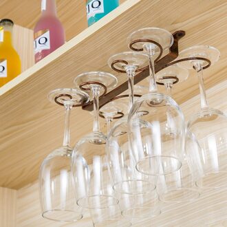 Metalen Wijn Glas Rack Houder Glaswerk Opknoping Onder Kast Glaswerk Hanger Opslag Bar Keuken Cup Plank 12 cups wit