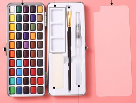 Metallic Aquarel Verf Set 50/72/90 Kleur Solide Aquarel Verf Set Draagbare Parelmoer Kleur 50 kleuren