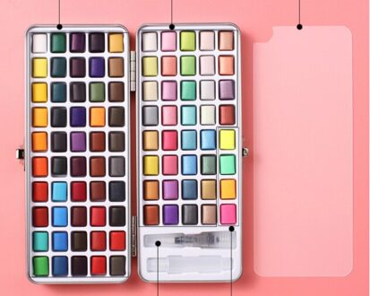 Metallic Aquarel Verf Set 50/72/90 Kleur Solide Aquarel Verf Set Draagbare Parelmoer Kleur 90 kleuren